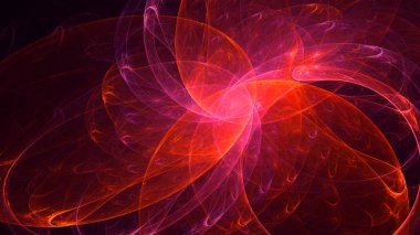 Soyut fraktal ışık arkaplanı 3 boyutlu oluşturuluyor