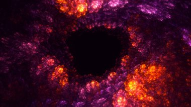 Soyut fraktal ışık arkaplanı 3 boyutlu oluşturuluyor