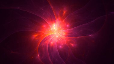 Soyut fraktal ışık arkaplanı 3 boyutlu oluşturuluyor