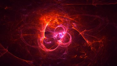 Soyut fraktal ışık arkaplanı 3 boyutlu oluşturuluyor