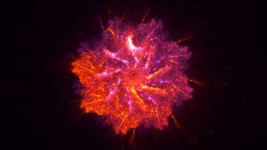 Soyut fraktal ışık arkaplanı 3 boyutlu oluşturuluyor