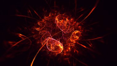 Soyut fraktal ışık arkaplanı 3 boyutlu oluşturuluyor