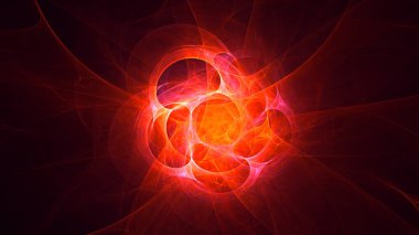 Soyut fraktal ışık arkaplanı 3 boyutlu oluşturuluyor