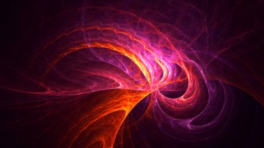 Soyut fraktal ışık arkaplanı 3 boyutlu oluşturuluyor