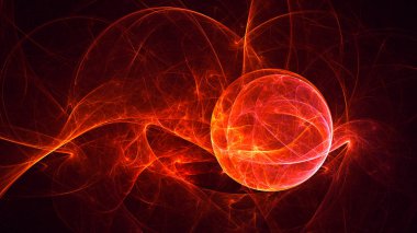 Soyut fraktal ışık arkaplanı 3 boyutlu oluşturuluyor