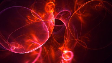 Soyut fraktal ışık arkaplanı 3 boyutlu oluşturuluyor