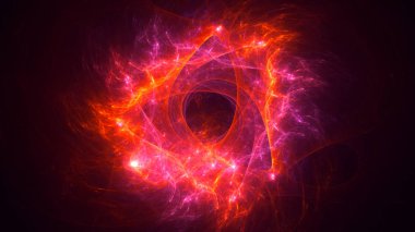 Soyut fraktal ışık arkaplanı 3 boyutlu oluşturuluyor