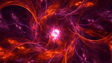 Soyut fraktal ışık arkaplanı 3 boyutlu oluşturuluyor