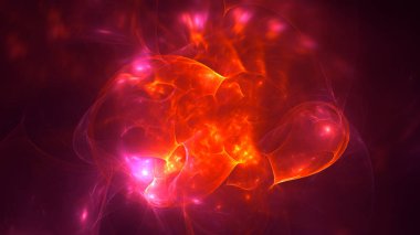 Soyut fraktal ışık arkaplanı 3 boyutlu oluşturuluyor