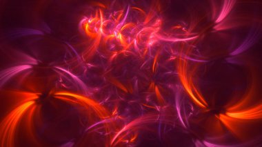 Soyut fraktal ışık arkaplanı 3 boyutlu oluşturuluyor