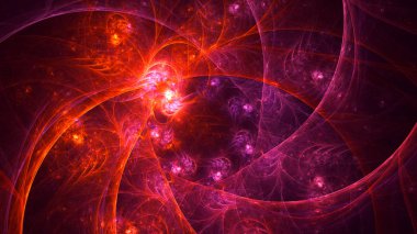 Soyut fraktal ışık arkaplanı 3 boyutlu oluşturuluyor