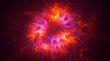 Soyut fraktal ışık arkaplanı 3 boyutlu oluşturuluyor