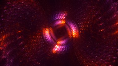 Soyut fraktal ışık arkaplanı 3 boyutlu oluşturuluyor