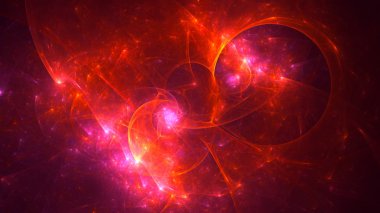 Soyut fraktal ışık arkaplanı 3 boyutlu oluşturuluyor