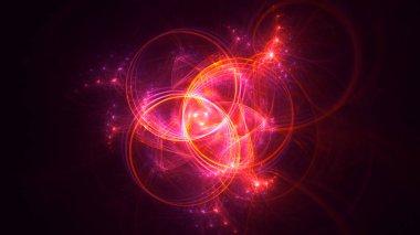 Soyut fraktal ışık arkaplanı 3 boyutlu oluşturuluyor