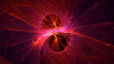 Soyut fraktal ışık arkaplanı 3 boyutlu oluşturuluyor