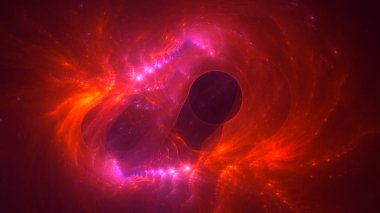 Soyut fraktal ışık arkaplanı 3 boyutlu oluşturuluyor