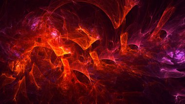 Soyut fraktal ışık arkaplanı 3 boyutlu oluşturuluyor