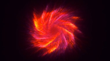 Soyut fraktal ışık arkaplanı 3 boyutlu oluşturuluyor