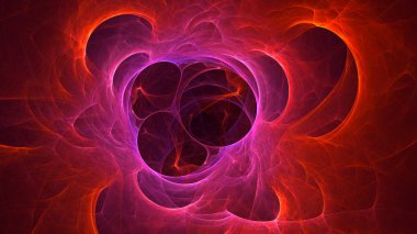 Soyut fraktal ışık arkaplanı 3 boyutlu oluşturuluyor