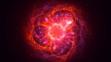 Soyut fraktal ışık arkaplanı 3 boyutlu oluşturuluyor