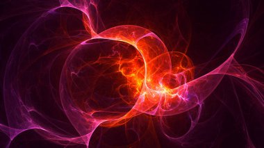 Soyut fraktal ışık arkaplanı 3 boyutlu oluşturuluyor