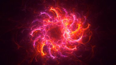 Soyut fraktal ışık arkaplanı 3 boyutlu oluşturuluyor