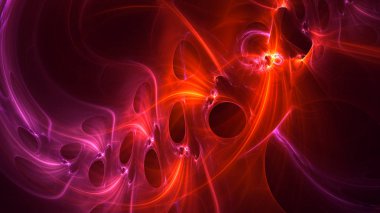 Soyut fraktal ışık arkaplanı 3 boyutlu oluşturuluyor