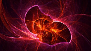 Soyut fraktal ışık arkaplanı 3 boyutlu oluşturuluyor