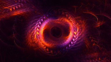 Soyut fraktal ışık arkaplanı 3 boyutlu oluşturuluyor