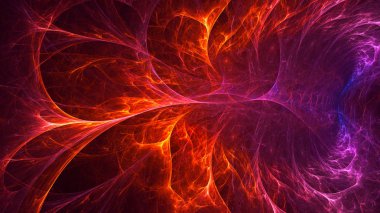 Soyut fraktal ışık arkaplanı 3 boyutlu oluşturuluyor