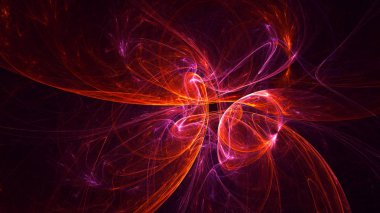 Soyut fraktal ışık arkaplanı 3 boyutlu oluşturuluyor