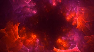 Soyut fraktal ışık arkaplanı 3 boyutlu oluşturuluyor