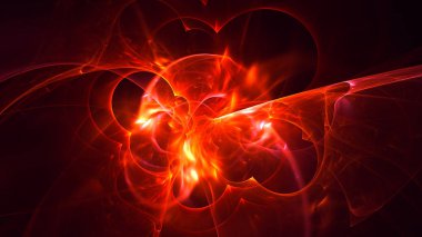 Soyut fraktal ışık arkaplanı 3 boyutlu oluşturuluyor