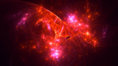 Soyut fraktal ışık arkaplanı 3 boyutlu oluşturuluyor