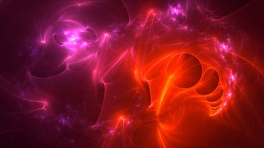 Soyut fraktal ışık arkaplanı 3 boyutlu oluşturuluyor