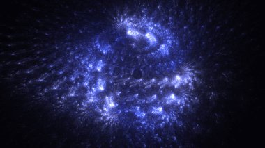 Soyut fraktal ışık arkaplanı 3 boyutlu oluşturuluyor