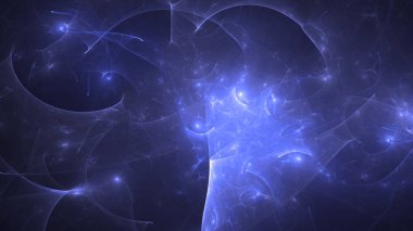 Soyut fraktal ışık arkaplanı 3 boyutlu oluşturuluyor