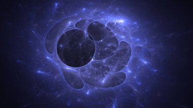 Soyut fraktal ışık arkaplanı 3 boyutlu oluşturuluyor