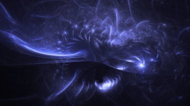 Soyut fraktal ışık arkaplanı 3 boyutlu oluşturuluyor