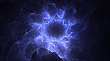 Soyut fraktal ışık arkaplanı 3 boyutlu oluşturuluyor