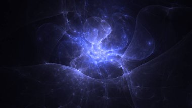 Soyut fraktal ışık arkaplanı 3 boyutlu oluşturuluyor