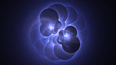 Soyut fraktal ışık arkaplanı 3 boyutlu oluşturuluyor
