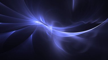 Soyut mavi fraktal ışık arkaplanı 3 boyutlu oluşturuluyor