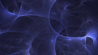 Soyut mavi fraktal ışık arkaplanı 3 boyutlu oluşturuluyor