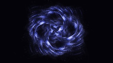 Soyut mavi fraktal ışık arkaplanı 3 boyutlu oluşturuluyor