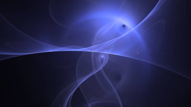Soyut mavi fraktal ışık arkaplanı 3 boyutlu oluşturuluyor