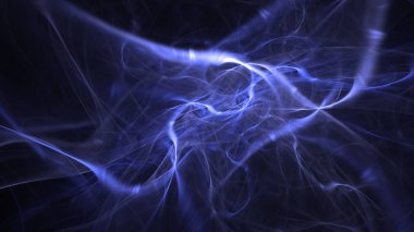 Soyut mavi fraktal ışık arkaplanı 3 boyutlu oluşturuluyor