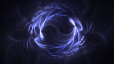 Soyut mavi fraktal ışık arkaplanı 3 boyutlu oluşturuluyor