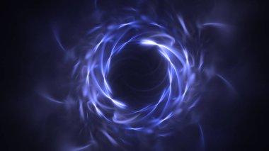 Soyut mavi fraktal ışık arkaplanı 3 boyutlu oluşturuluyor